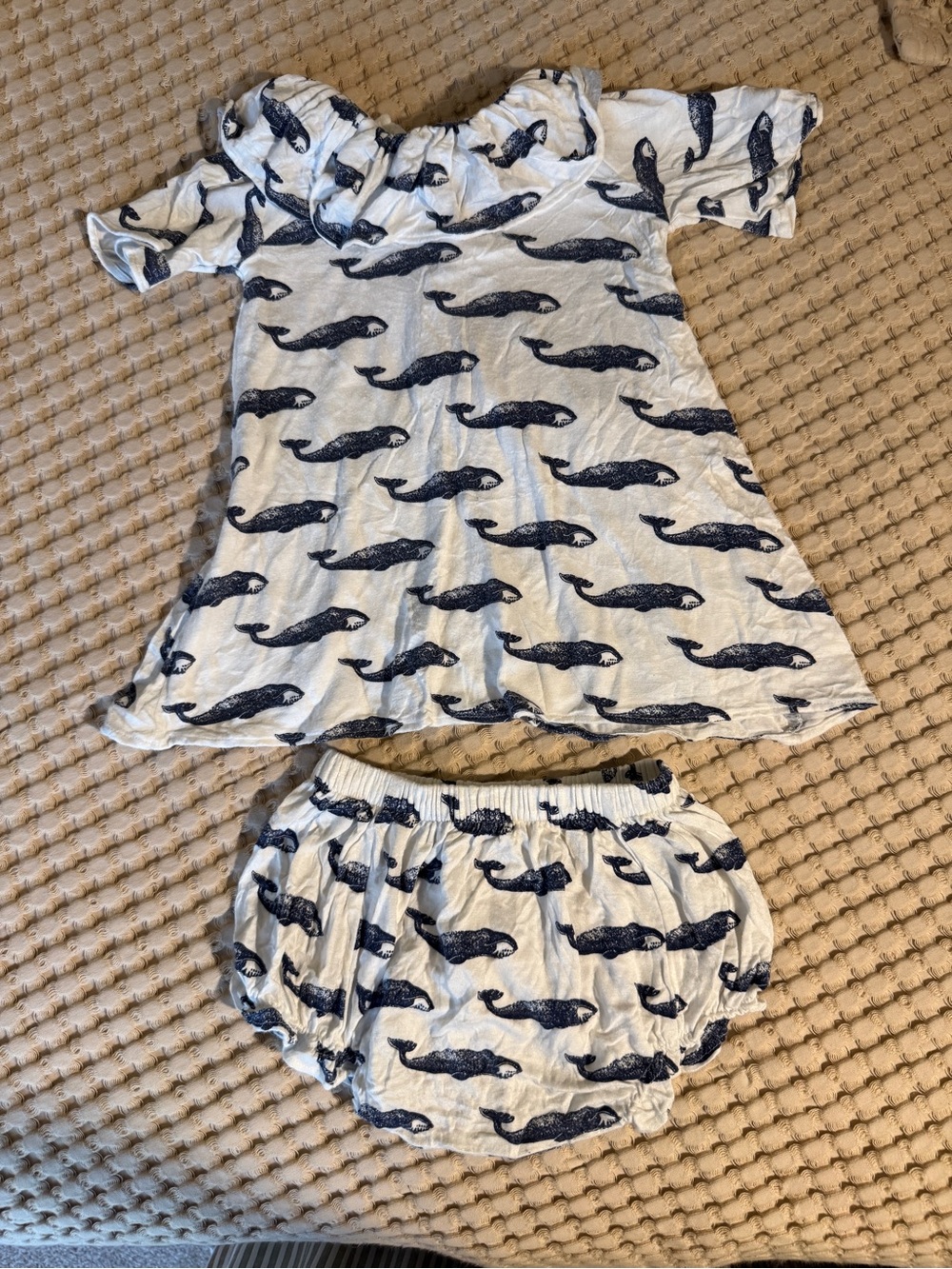 Kate Quinn nautical whales bamboo set 6-12 mos